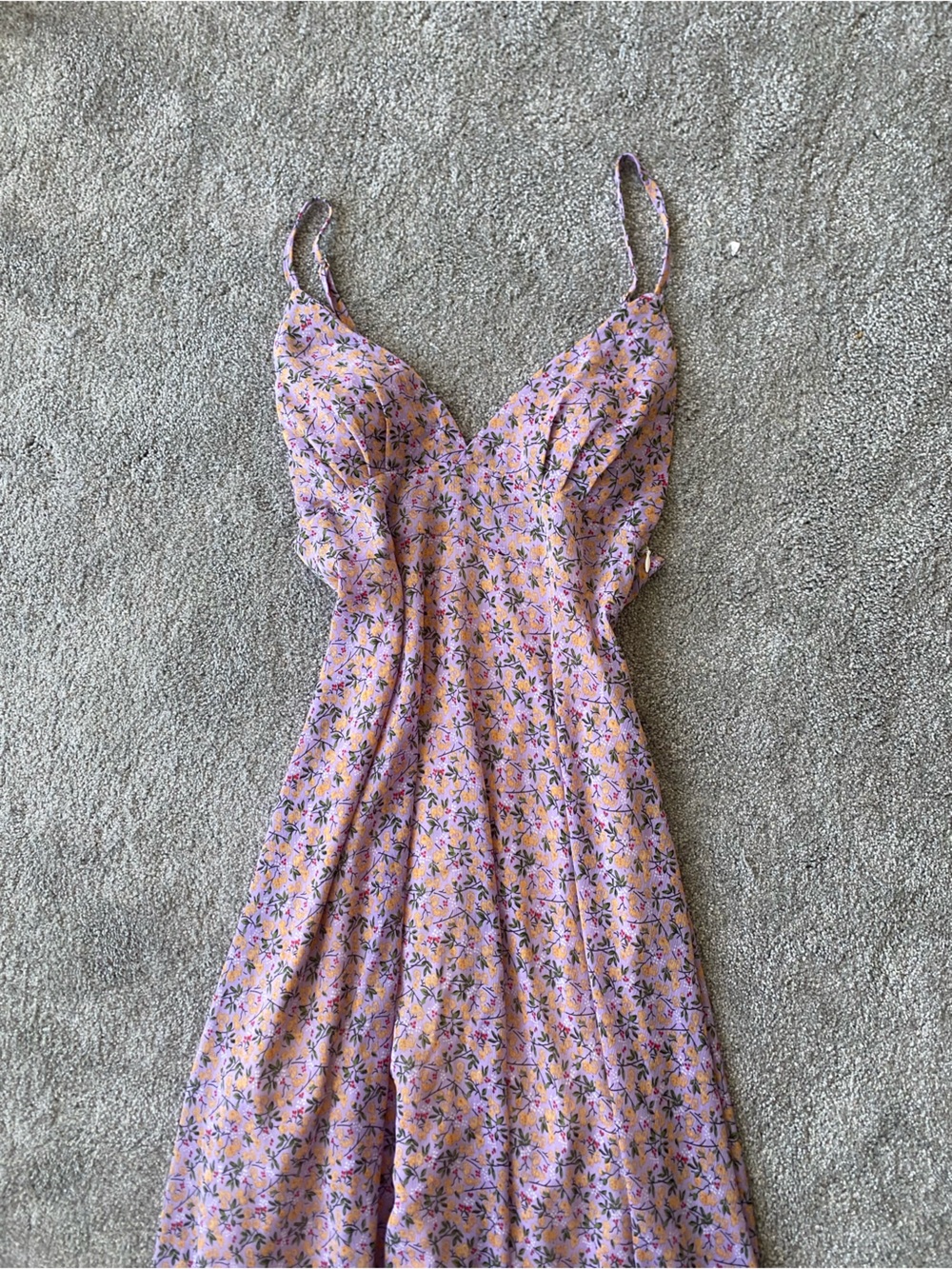 Floral Long Dress in Lavender Pink